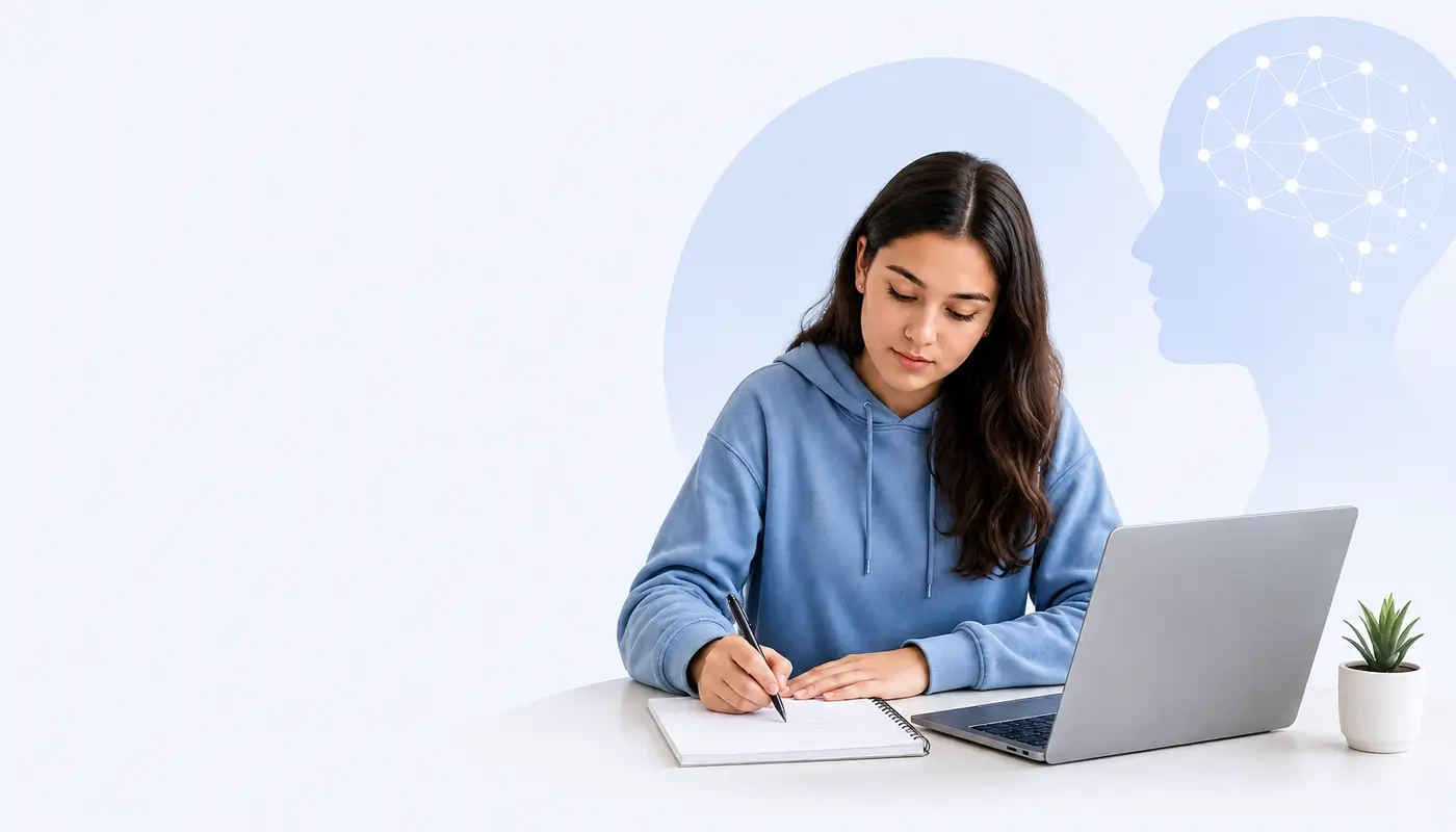 IB Psychology student studying online